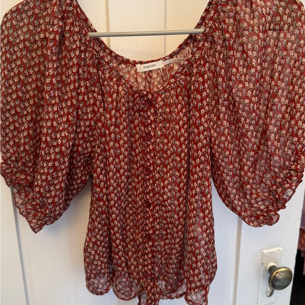 Poetry Women's Red Floral Top